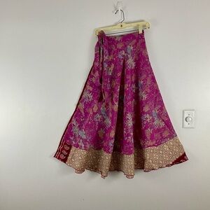 Reversible Upcycled Magic Sari Wrap Maxi Skirts